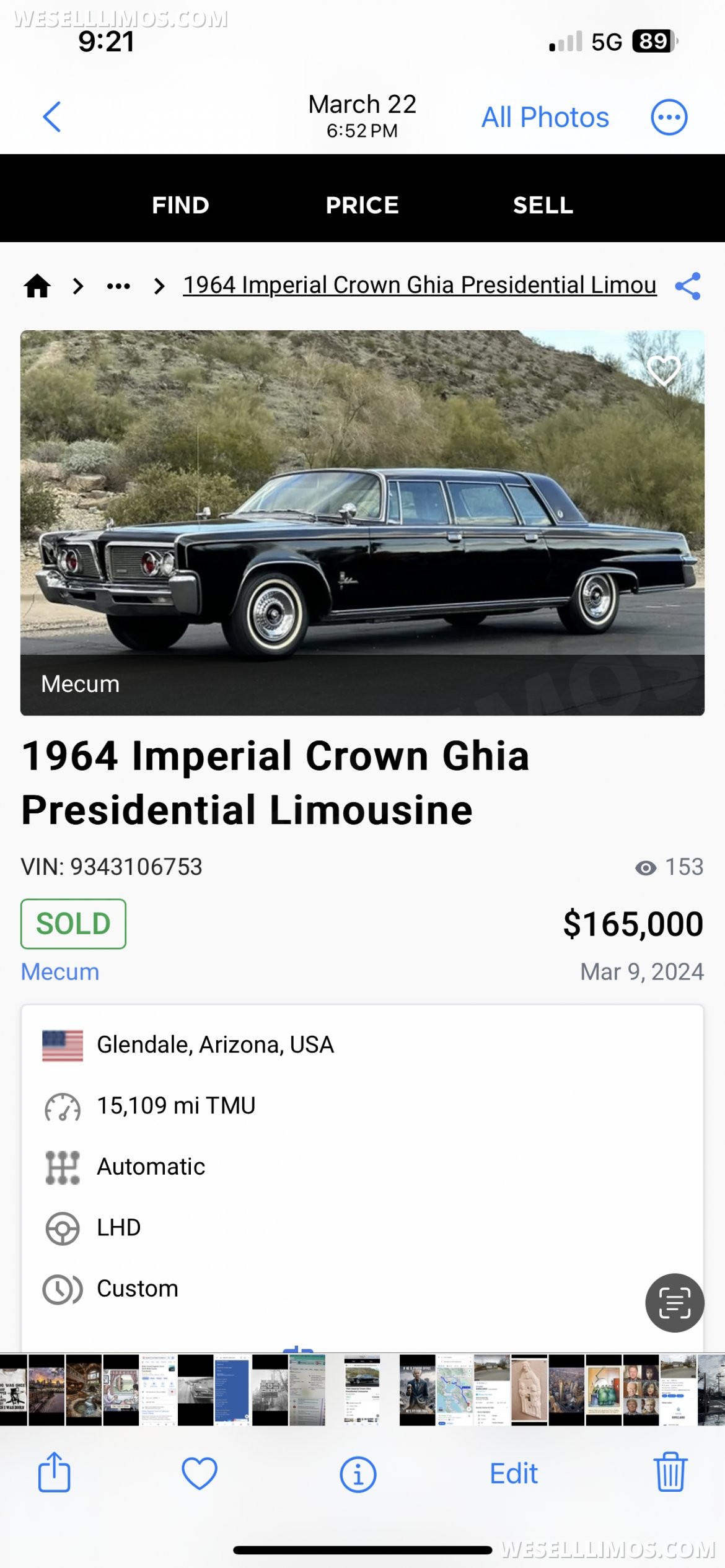 Photo of Exotic for sale: 1965 Chrysler Imperial LeBaron Barrerios Stretch 1 of 10 23&quot; by Barrerios of Spain