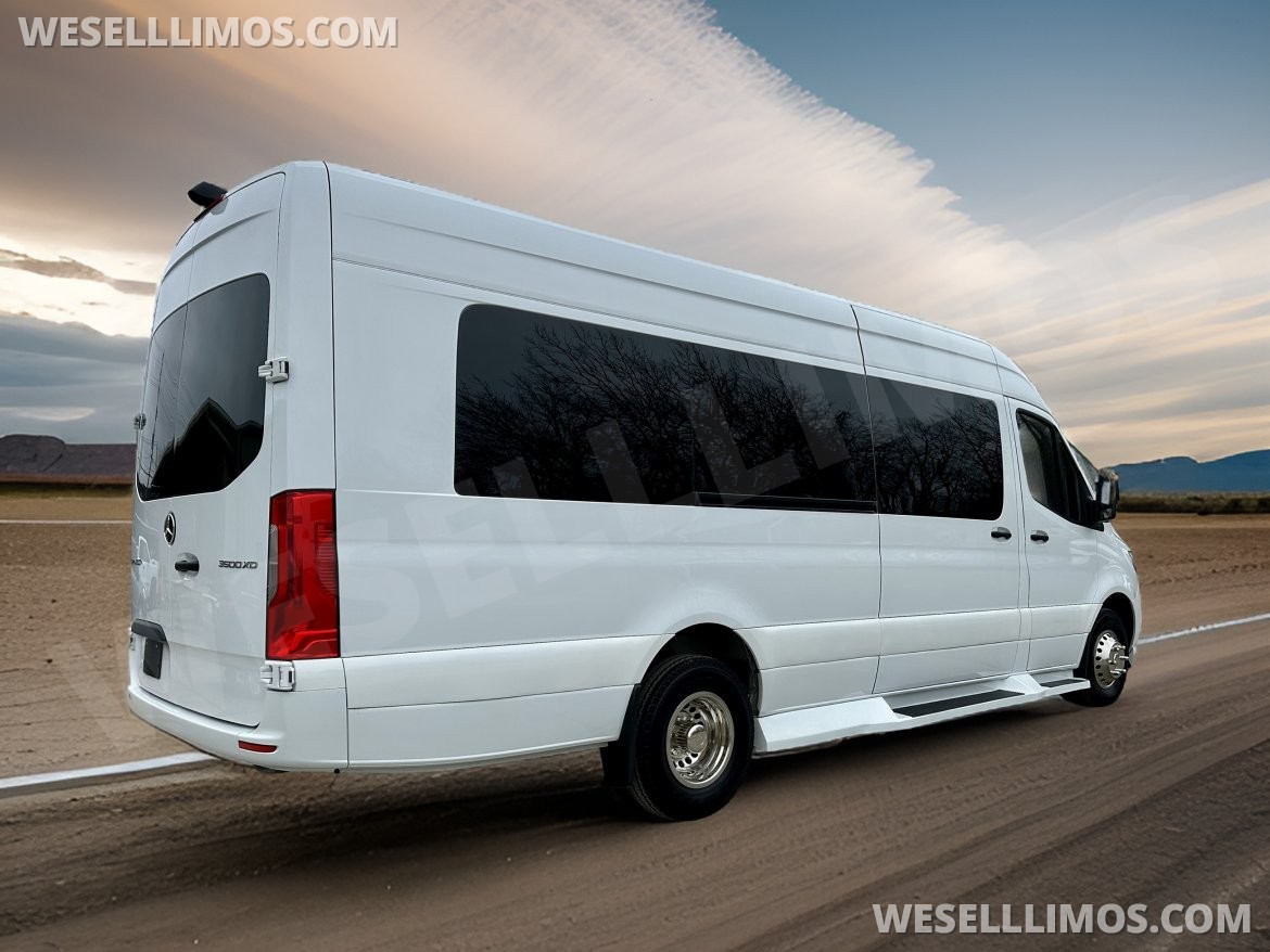 Photo of Limo Bus for sale: 2025 Mercedes-Benz Sprinter 3500 - 4 Bench Model by Global Motor Coach