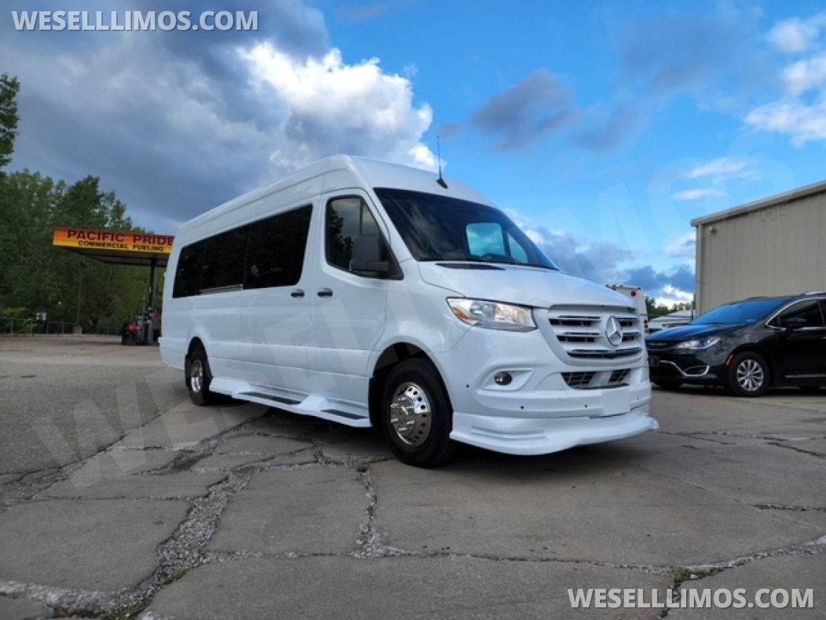 Photo of Limo Bus for sale: 2025 Mercedes-Benz Sprinter 3500 - 4 Bench Model by Global Motor Coach