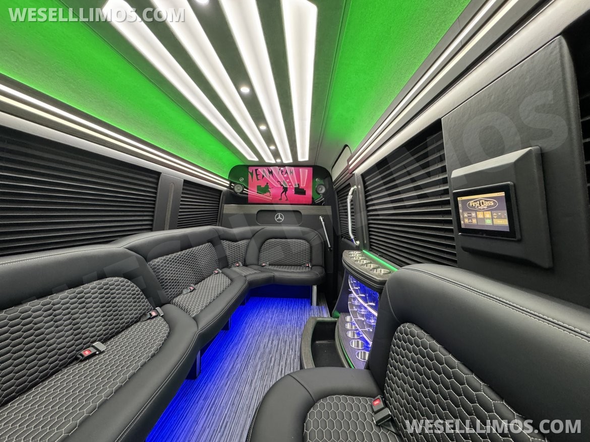 Sprinter for sale: 2025 Mercedes-Benz 14 Passenger Limo 170&quot; by First Class Customs, Inc.