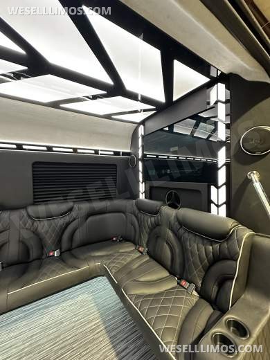 14 Passenger. Crazy light show.  Mercedes-Benz Sprinter Limo style