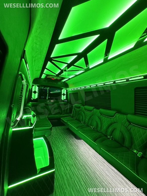 14 Passenger. Crazy light show.  Mercedes-Benz Sprinter Limo style