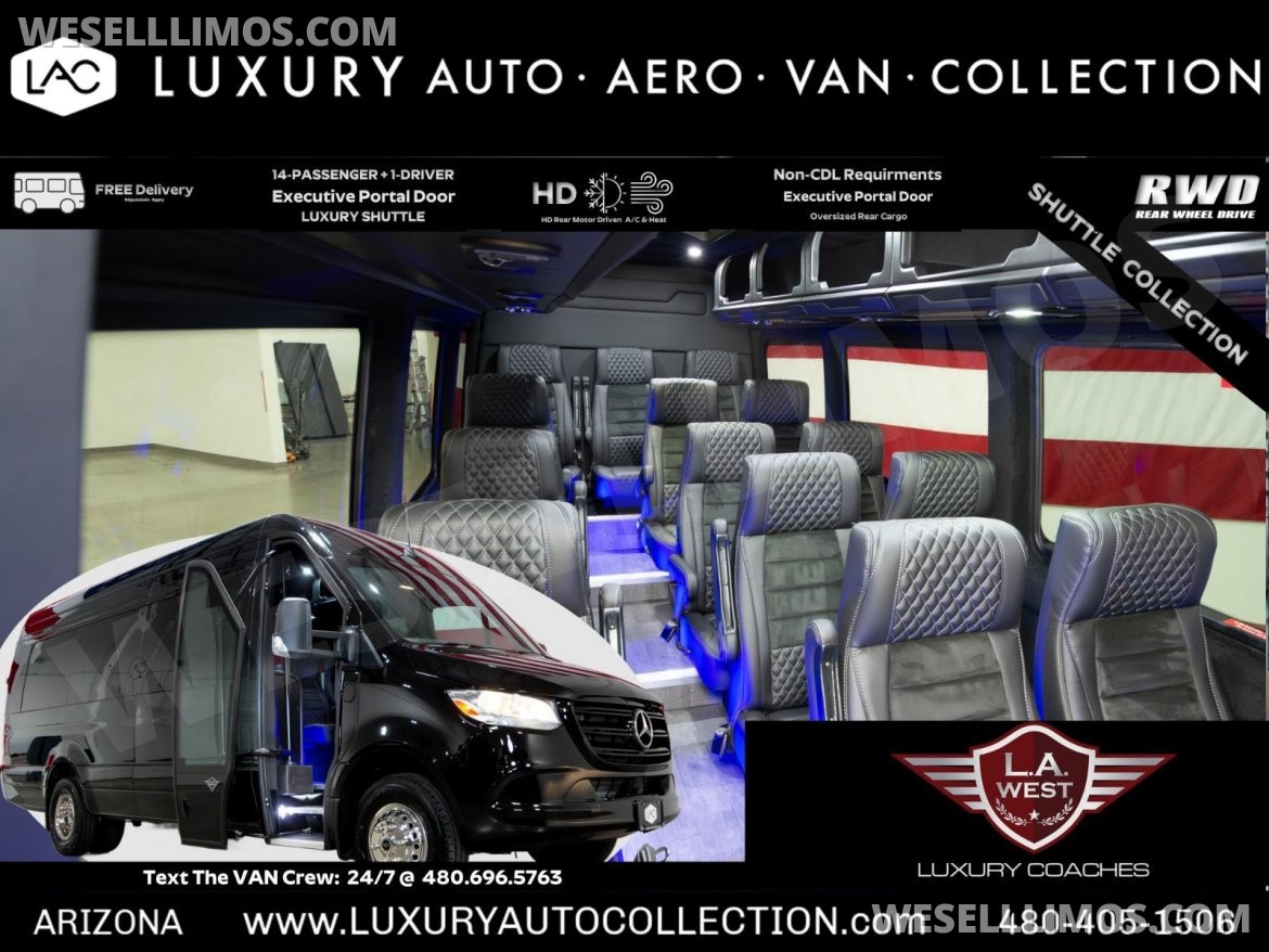 Shuttle Bus for sale: 2025 Mercedes-Benz Portal Door 15-Passenger Shuttle 288&quot; by LA West