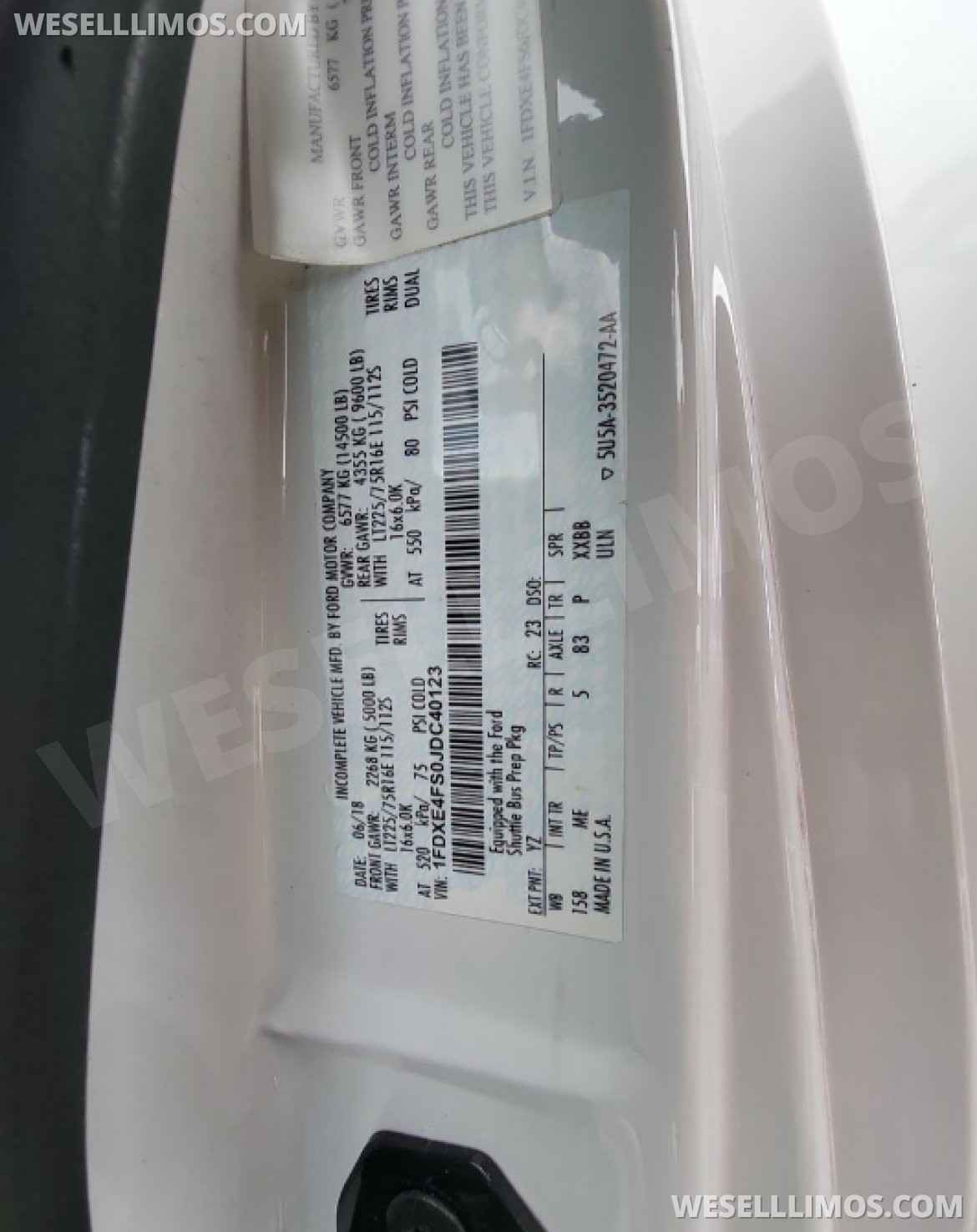 Photo of Limo Bus for sale: 2018 Ford E450 306&quot; by First Class Coachworks Riverside California