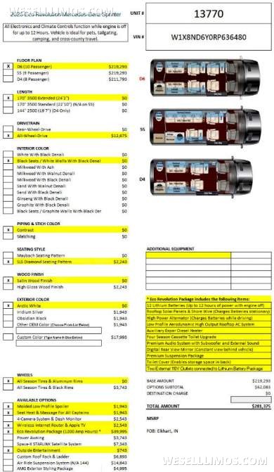 2025 AWD Eco Revolution Heat and Massage Seats Solar Power Auto Elite Mercedes-Benz Sprinter