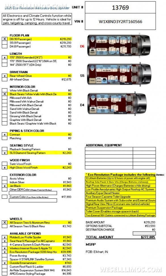2025 Eco Revolution Heat/Massage Seats PetFriendly SolarPowered Auto Elite Luxury MB Sprinter