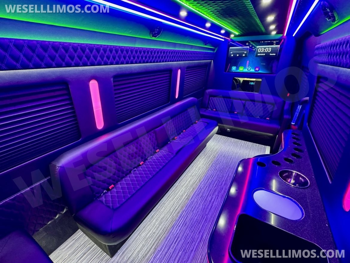 Limo Bus for sale: 2024 Mercedes-Benz Sprinter 3500 - 3 Seat Model by Global Motor Coach