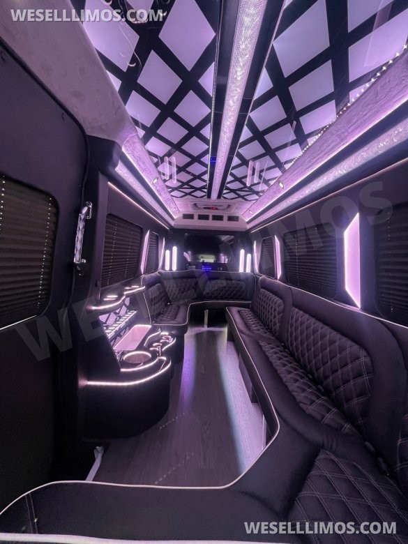 2025 MBZ 3500 Sprinter 170" Ext WB, With (2) J-Seats - By Limos By Moonlight