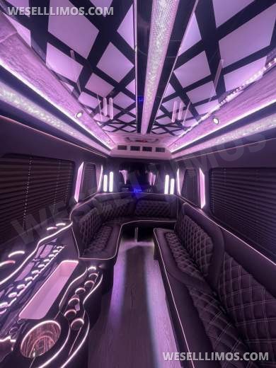 2025 MBZ 3500 Sprinter 170" Ext WB, With (2) J-Seats - By Limos By Moonlight