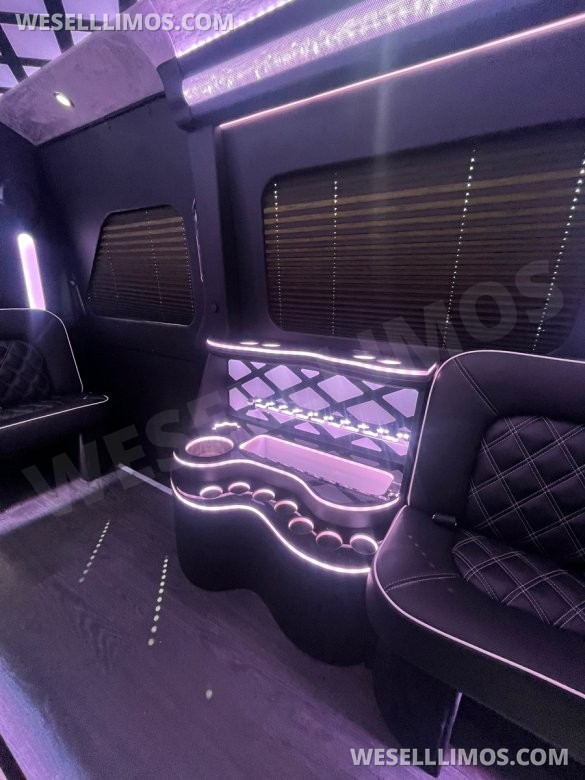 2025 MBZ 3500 Sprinter 170" Ext WB, With (2) J-Seats - By Limos By Moonlight