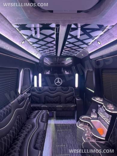 2025 MBZ 3500 Sprinter 170" Ext WB, With (4) Bench Seats - By Limos By Moonlight