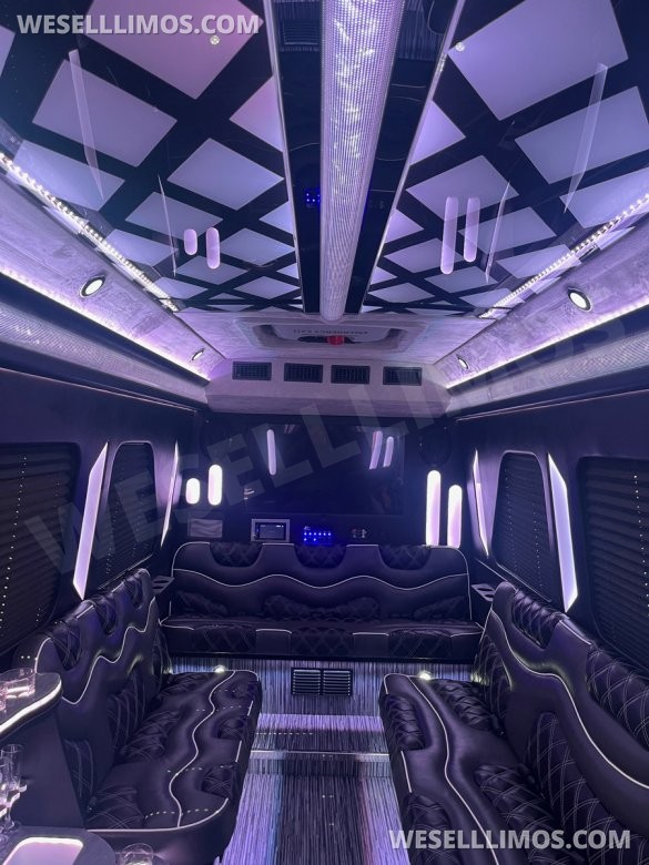 2025 MBZ 3500 Sprinter 170" Ext WB, With (4) Bench Seats - By Limos By Moonlight