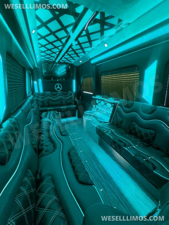 2025 MBZ 3500 Sprinter 170" Ext WB, With (4) Bench Seats - By Limos By Moonlight