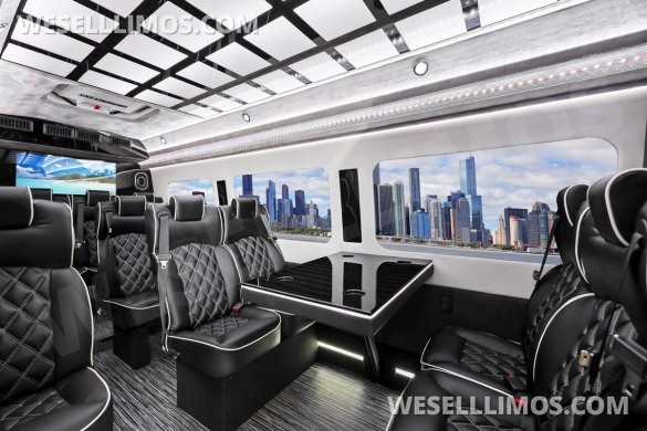 2025 MBZ 3500 Sprinter 170" Ext WB, Executive-Style Shuttle - By Limos By Moonlight