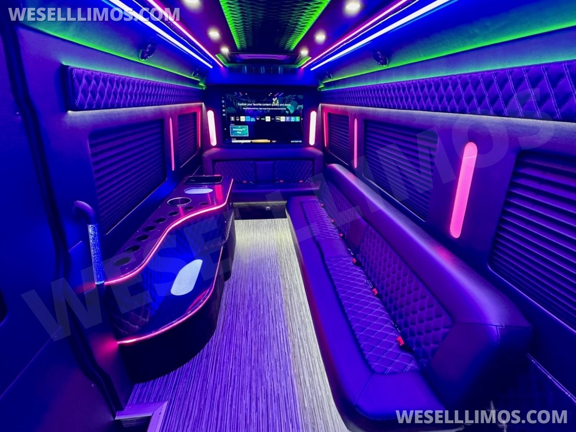 Limo Bus for sale: 2024 Mercedes-Benz Sprinter 3500 - 3 Seat Model by Global Motor Coach