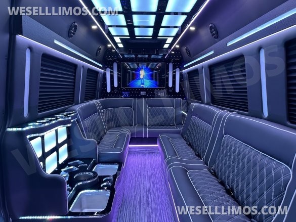 2025 Global Motor Coach Mercedes-Benz Sprinter 3500 - Double J Seat Model Limo Bus