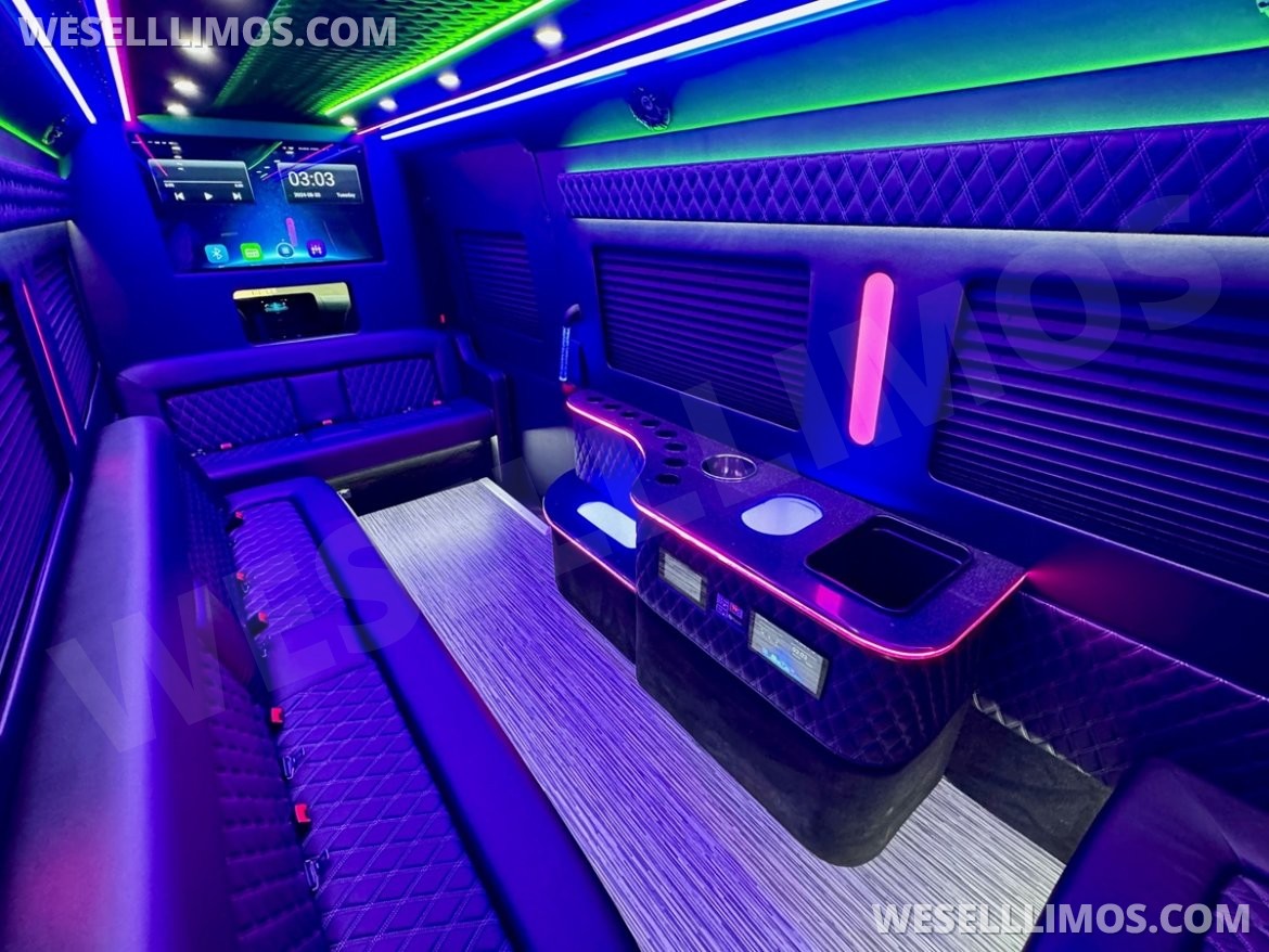 Limo Bus for sale: 2024 Mercedes-Benz Sprinter 3500 - 3 Seat Model by Global Motor Coach