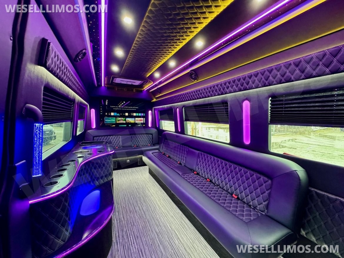 Limo Bus for sale: 2024 Mercedes-Benz Sprinter 3500 - 3 Seat Model by Global Motor Coach