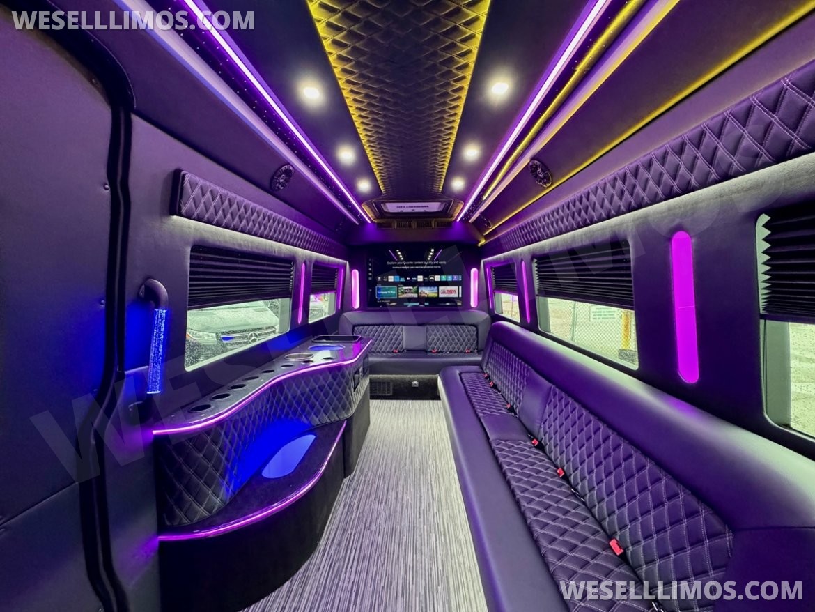 Limo Bus for sale: 2024 Mercedes-Benz Sprinter 3500 - 3 Seat Model by Global Motor Coach