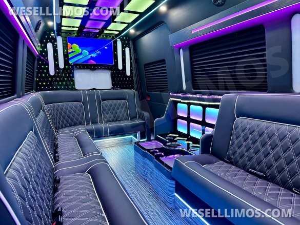 2025 Global Motor Coach Mercedes-Benz Sprinter 3500 - Double J Seat Model Limo Bus