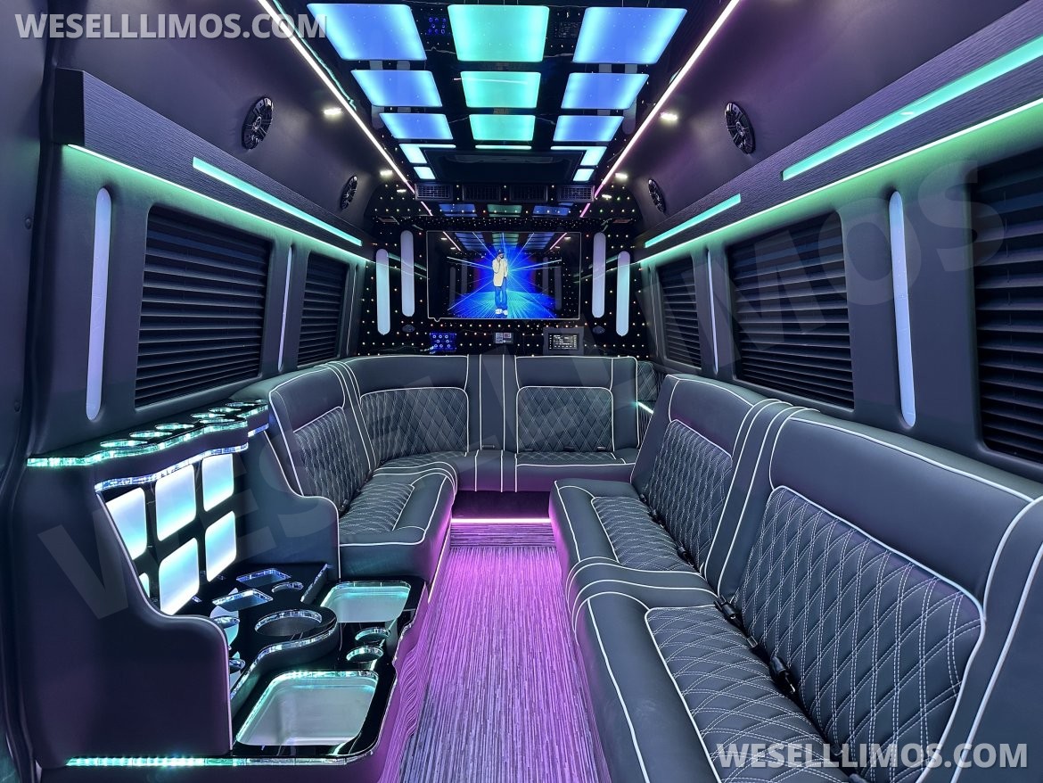 Limo Bus for sale: 2025 Mercedes-Benz Sprinter 3500 - Double J Seat Model by Global Motor Coach