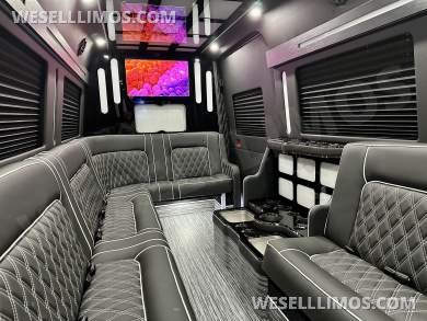 2025 Mercedes-Benz Sprinter 3500 Double J Seat Limo Bus by Global Motor Coach