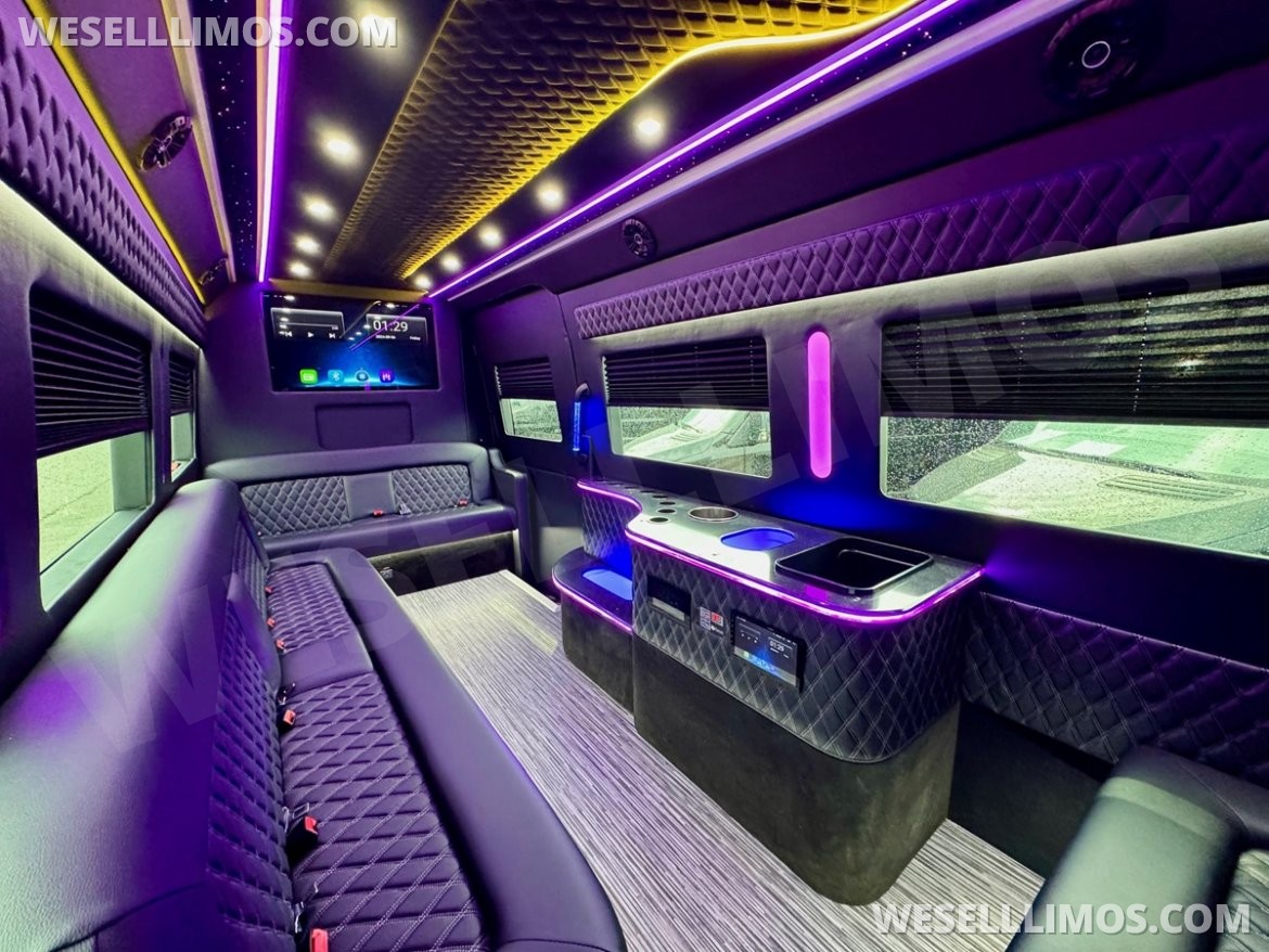 Limo Bus for sale: 2024 Mercedes-Benz Sprinter 3500 - 3 Seat Model by Global Motor Coach