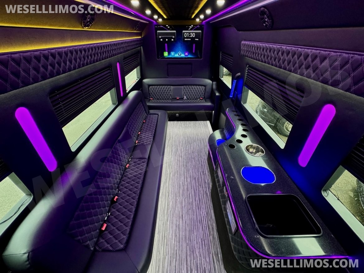 Limo Bus for sale: 2024 Mercedes-Benz Sprinter 3500 - 3 Seat Model by Global Motor Coach