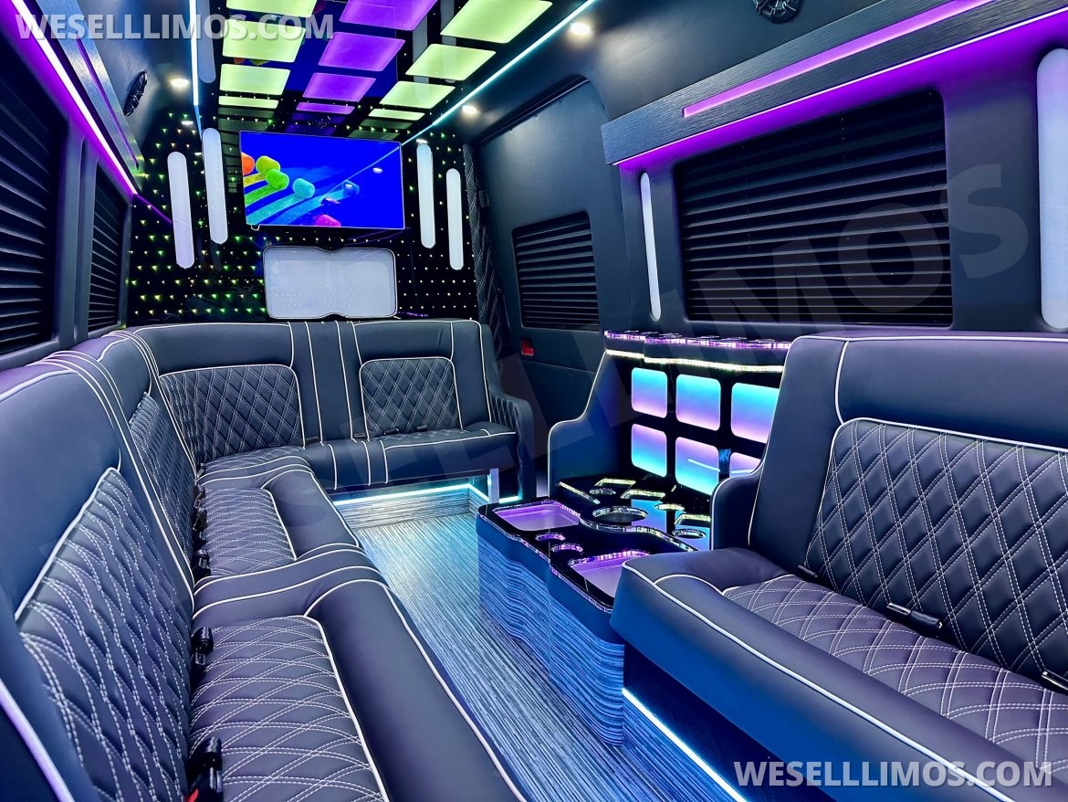 Limo Bus for sale: 2025 Mercedes-Benz Sprinter 3500 - Double J Seat Model by Global Motor Coach