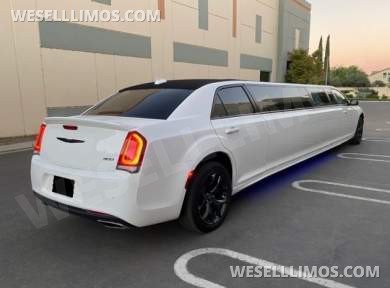 •CUSTOM 5-DOOR• 2023 Moonlight Chrysler 300L White Tuxedo 12-Passenger Limousine