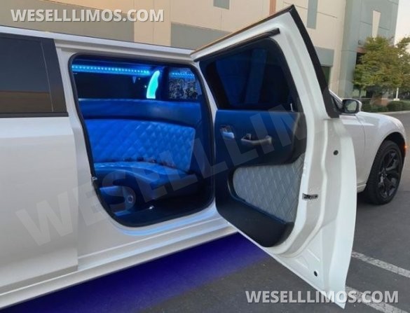 •CUSTOM 5-DOOR• 2023 Moonlight Chrysler 300L White Tuxedo 12-Passenger Limousine