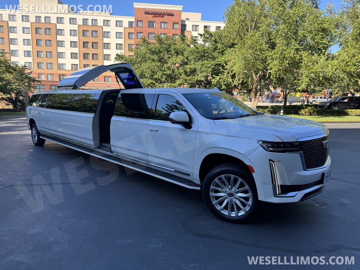 SUV Stretch for sale: 2022 Cadillac Escalade limo stretch white 20 pass 200" by Pinnacle builder CA
