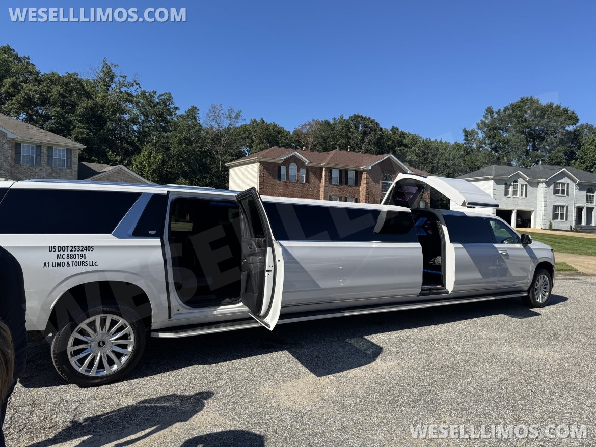 Photo of SUV Stretch for sale: 2022 Cadillac Escalade limo stretch white 20 pass 200&quot; by Pinnacle builder CA