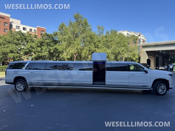2022 Pinnacle builder CA Cadillac Escalade limo stretch white 20 pass SUV Stretch
