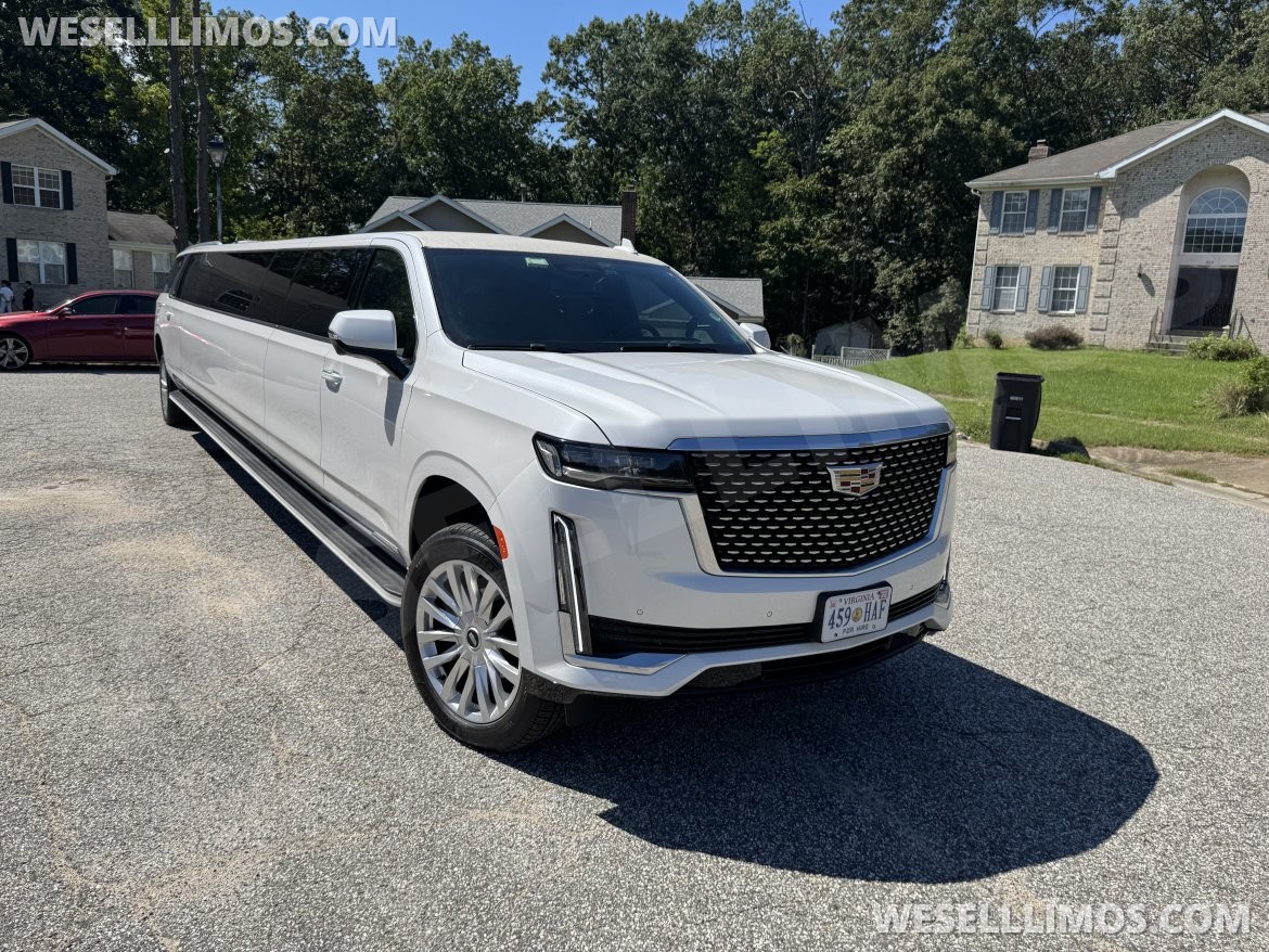 Photo of SUV Stretch for sale: 2022 Cadillac Escalade limo stretch white 20 pass 200&quot; by Pinnacle builder CA
