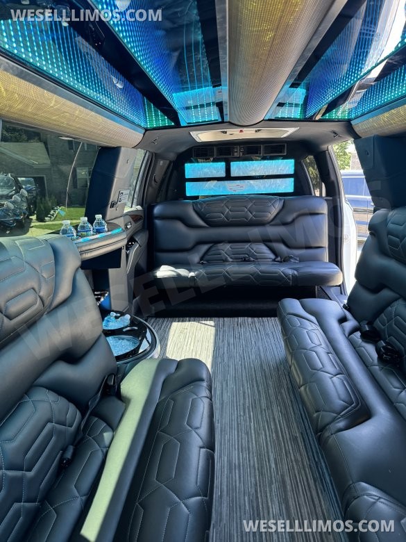 2022 Pinnacle builder CA Cadillac Escalade limo stretch white 20 pass SUV Stretch