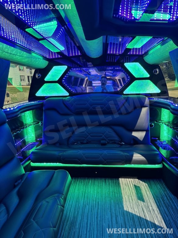 2022 Pinnacle builder CA Cadillac Escalade limo stretch white 20 pass SUV Stretch