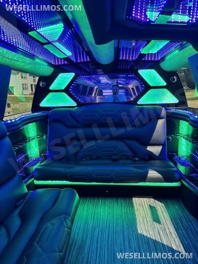 2022 Pinnacle builder CA Cadillac Escalade limo stretch white 20 pass SUV Stretch
