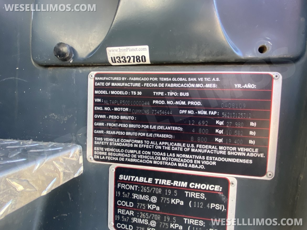 Photo of Limo Bus for sale: 2013 Temsa TS 30 by Platinum Big Toys