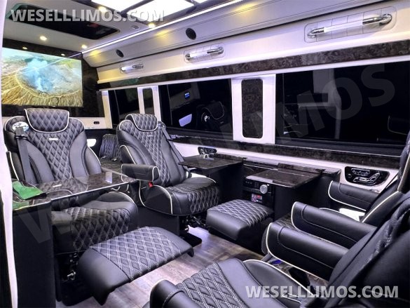 2023 AWD Matte Black Maybach Trim Sprinter Road Liner Limousine Leather Heat/Cool/Massage Seat