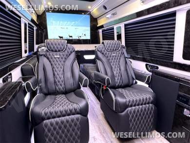 2023 AWD Matte Black Maybach Trim Sprinter Road Liner Limousine Leather Heat/Cool/Massage Seat