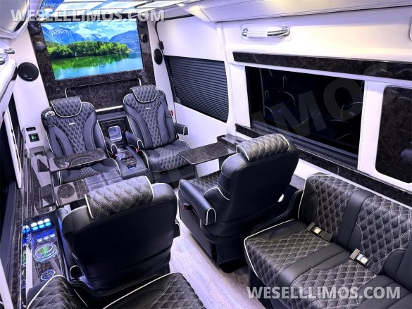 2023 AWD Matte Black Maybach Trim Sprinter Road Liner Limousine Leather Heat/Cool/Massage Seat