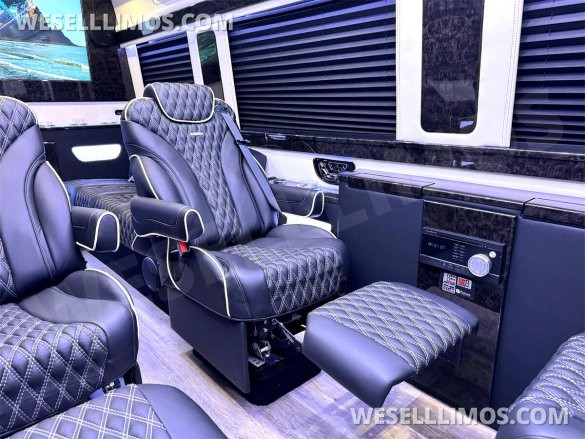 2023 AWD Matte Black Maybach Trim Sprinter Road Liner Limousine Leather Heat/Cool/Massage Seat