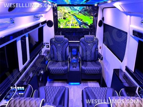 2023 AWD Matte Black Maybach Trim Sprinter Road Liner Limousine Leather Heat/Cool/Massage Seat