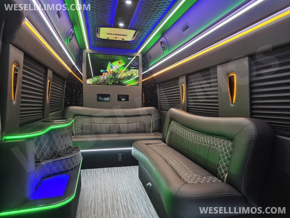 Photo of Limo Bus for sale: 2023 Ford Transit 350 Dual Rear Wheels by Global Motor Coach