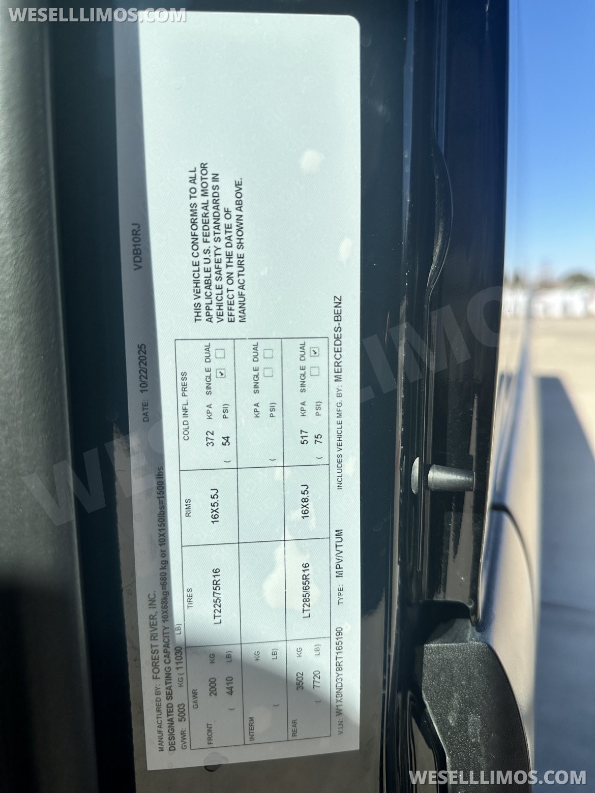 Photo of Sprinter for sale: 2026 Mercedes-Benz V-Drive 10RJ With Full Partition 24" by OGV Luxury Coach