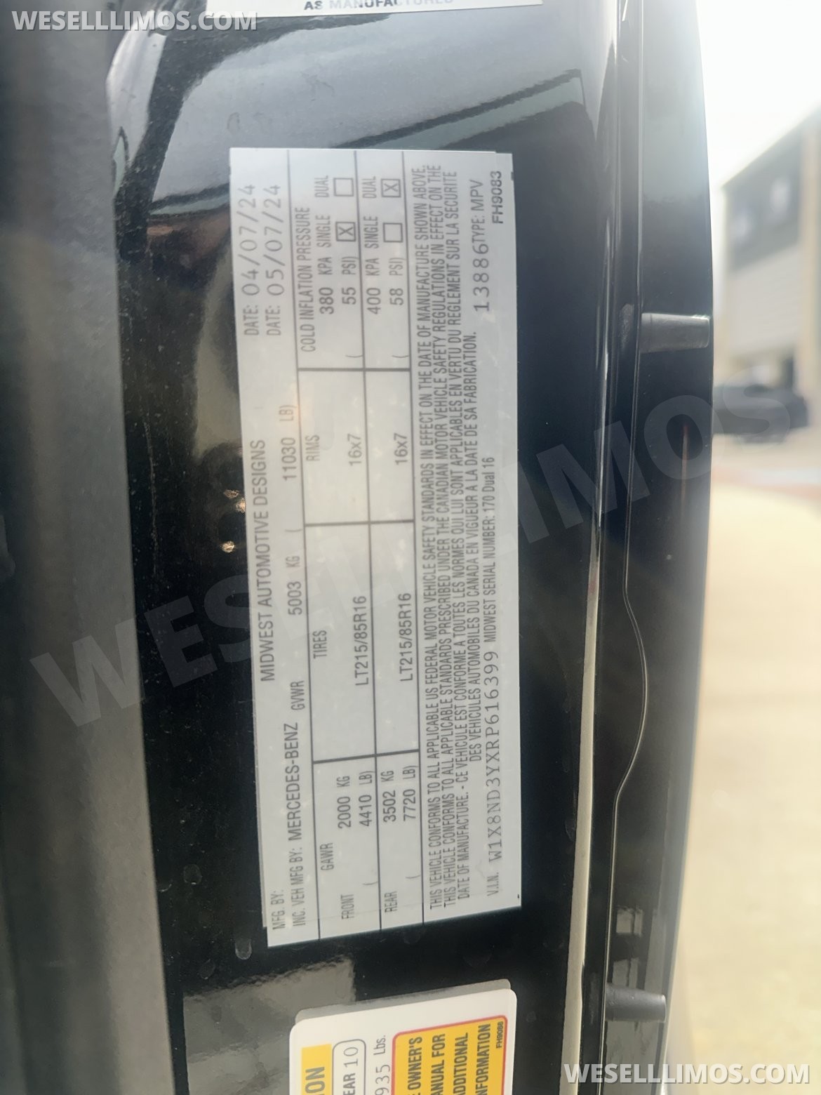 Photo of Sprinter for sale: 2026 Mercedes-Benz Professional 12 Passenger 24" by Midwest Automotive Designs