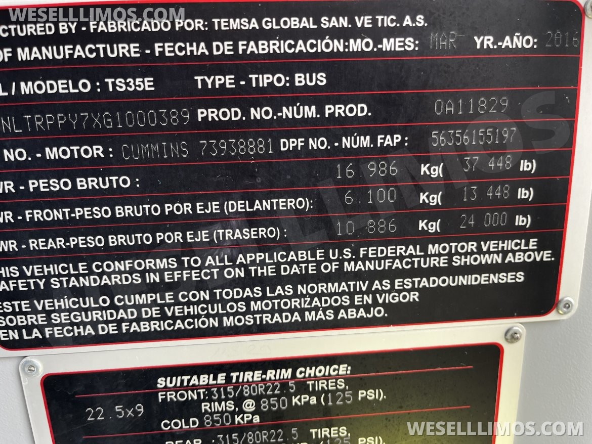 Photo of Motorcoach for sale: 2016 Temsa TS 35