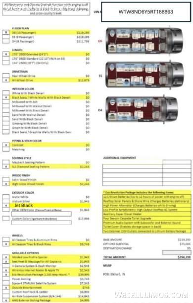 2026 AWD Auto Elite Eco Revolution Heat/Massage Seats Lithium Batteries Removable Toilet - Sprinter for Sale in Elkhart, IN - Photo 62