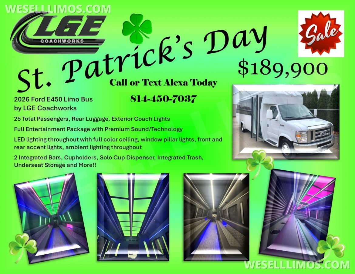 Photo of Limo Bus for sale: 2026 Ford Limo Bus/Party Bus E450 by LGE Coachworks